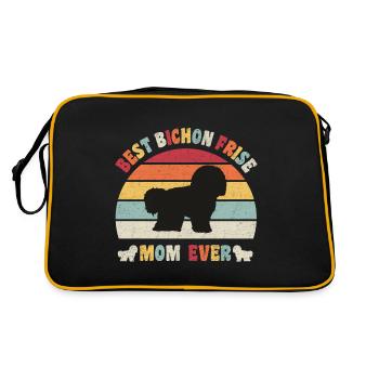 Meilleure maman Bichon Frise jamais amateurs de chiens vintage - Sac Retro - noir/or - Dos