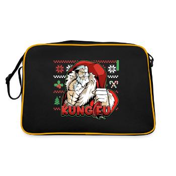 Kung Fu Santa Ugly Cristmas Design for a Martial - Retro Tasche - Schwarz/Gold - Hinten