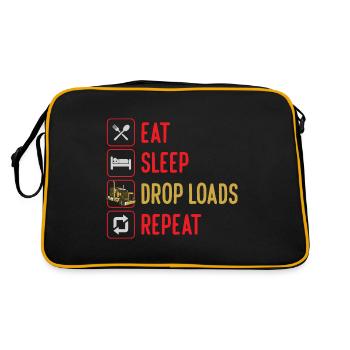 Eat Sleep Drop Loads Répéter Drôle Camion Camion - Sac Retro - noir/or - Dos