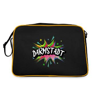 Darmstadt Germany City Pop Art Comic Art - Retro Bag - black/gold - Back