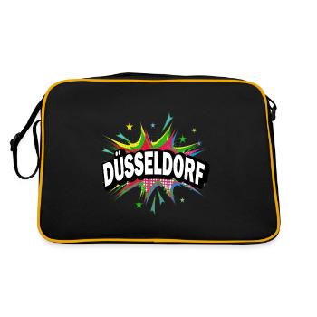 Dusseldorf Germany City Pop Art Comic Art - Retro Bag - black/gold - Back