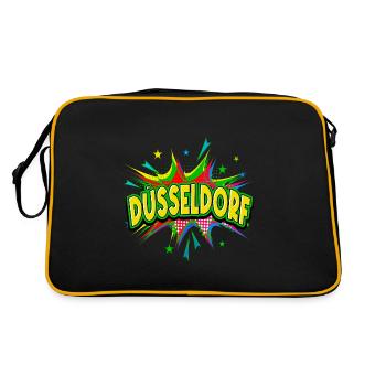 Dusseldorf Germany City Pop Art Comic Art - Retro Bag - black/gold - Back