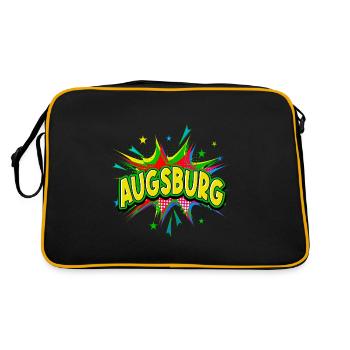 Augsburg Germany City Pop Art Comic Art - Retro Bag - black/gold - Back
