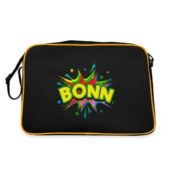 Bonn Germany City Pop Art Comic Art - Retro Bag - black/gold - Back