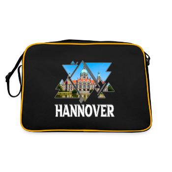 Hanover Germany City Skyline Home Love - Retro Bag - black/gold - Back