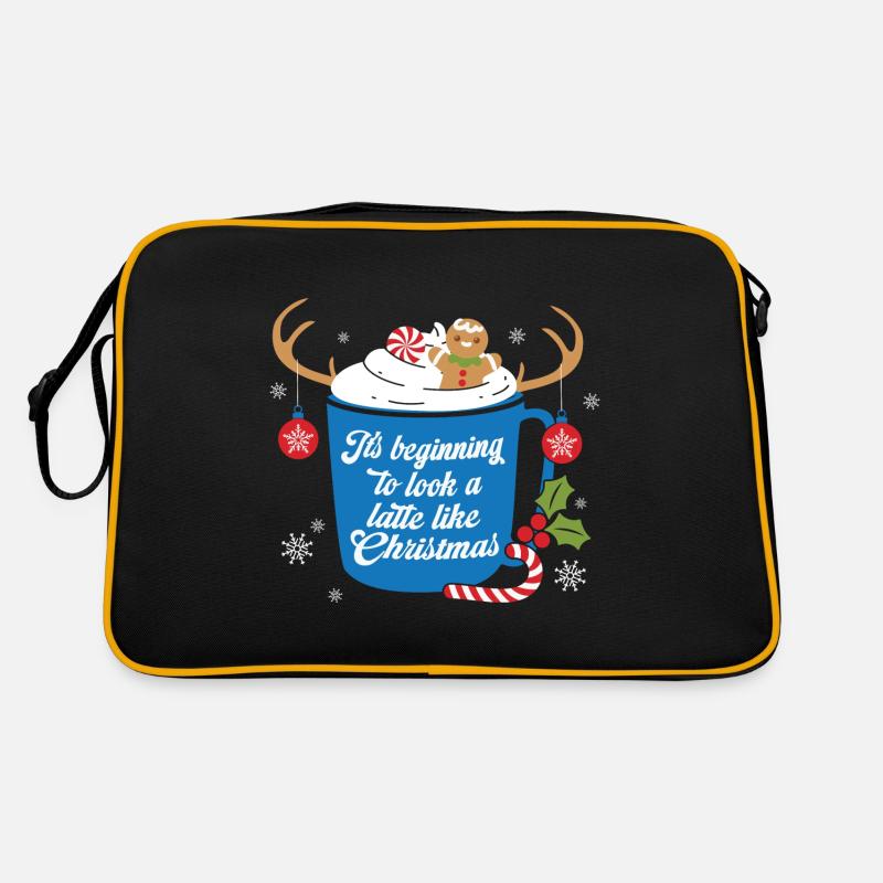 Weihnachten Weihnachtsmann Geschenke - Retro Tasche - Schwarz/Gold
