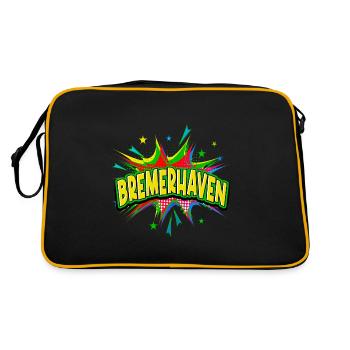 Bremerhaven Germany City Pop Art Comic Art - Retro Bag - black/gold - Back