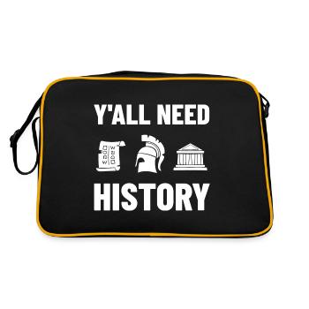 History Teacher Lesson Professor Historian - Retro Bag - black/gold - Back