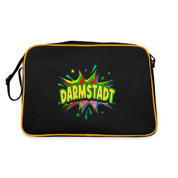 Darmstadt Germany City Pop Art Comic Art - Retro Bag - black/gold - Back