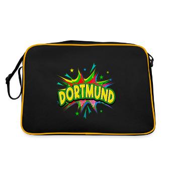 Dortmund Germany City Pop Art Comic Art - Retro Bag - black/gold - Back