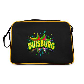 Duisburg Germany City Pop Art Comic Art - Retro Bag - black/gold - Back