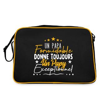 Papa Formidable Donne Un Papy Exceptionnel - Sac Retro - noir/or - Dos