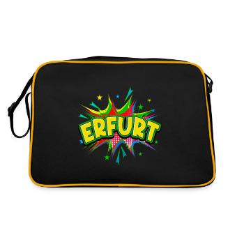 Erfurt Germany City Pop Art Comic Art - Retro Bag - black/gold - Back