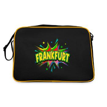Frankfurt Germany City Pop Art Comic Art - Retro Bag - black/gold - Back