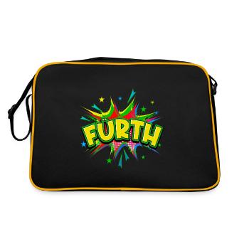 Fürth Germany City Pop Art Comic Art - Retro Bag - black/gold - Back