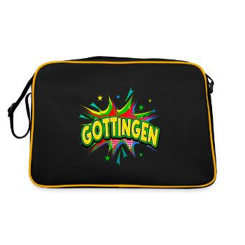Göttingen Germany City Pop Art Comic Art - Retro Bag - black/gold - Back