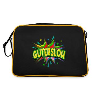 Gütersloh Germany City Pop Art Comic Art - Retro Bag - black/gold - Back