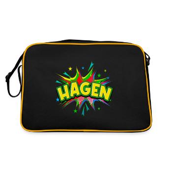 Hagen Germany City Pop Art Comic Art - Retro Bag - black/gold - Back