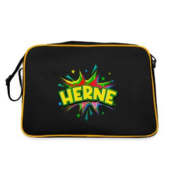 Herne Germany City Pop Art Comic Art - Retro Bag - black/gold - Back