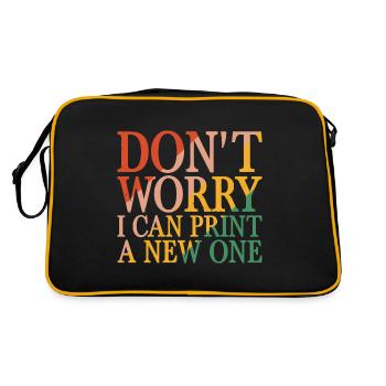 Don't Worry I Can Print A New One 7 - Retro Bag - black/gold - Back