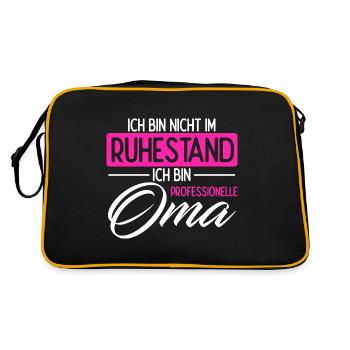 Ich Bin Nicht Im Ruhestand Ich Bin Professionelle - Retro Tasche - Schwarz/Gold - Hinten