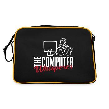 Lustiger Informatiker Spruch, Informatik - Retro Tasche - Schwarz/Gold - Hinten