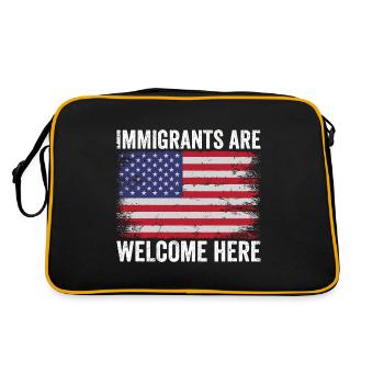 Immigrants are welcome Immigration lovers - Retro Bag - black/gold - Back