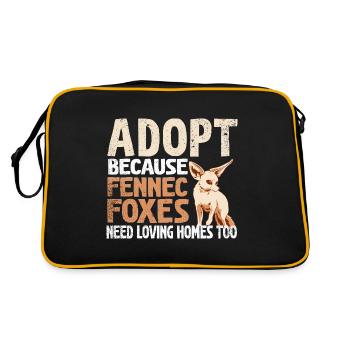 Adoptez Fennec Renards aimant les maisons Fennec - Sac Retro - noir/or - Dos