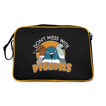 Don’t Mess Pigeons Un design cool pour les fans de pigeons - Sac Retro - noir/or - Dos