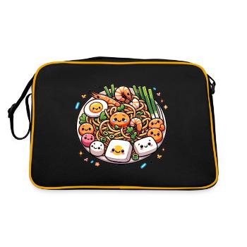 Pad Thai Kawaii Food - Retro Bag - black/gold - Back