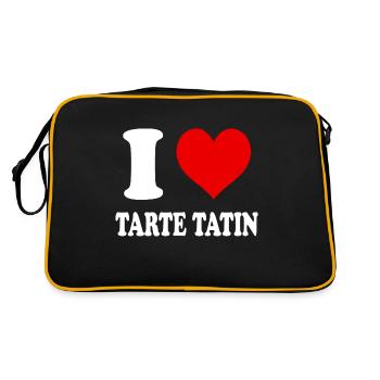 I Love Tarte Tatin Heart Funny Witty - Retro Bag - black/gold - Back