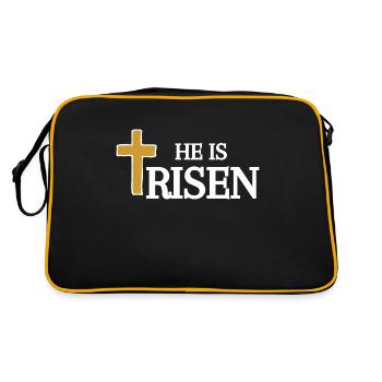IL est Ressuscité Foi Jésus Religion Matthieu Pâques - Sac Retro - noir/or - Dos