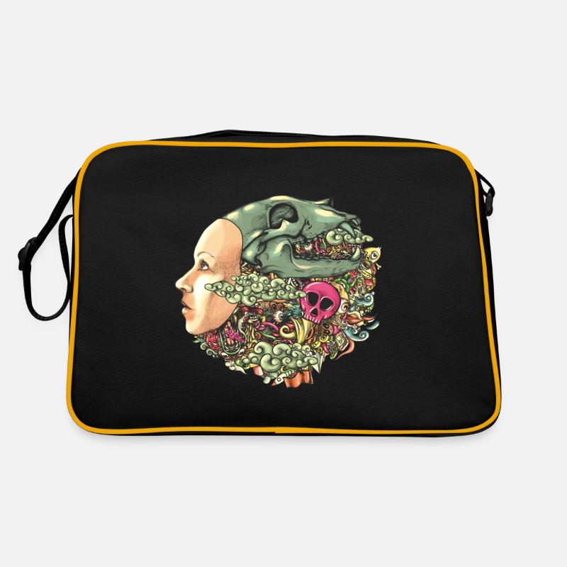 Hat Skull Doodle Retro Bag