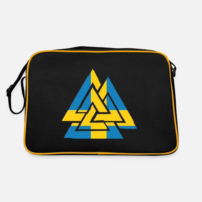Drapeau suédois avec Valknut, symbole d'Odin Sac Retro
