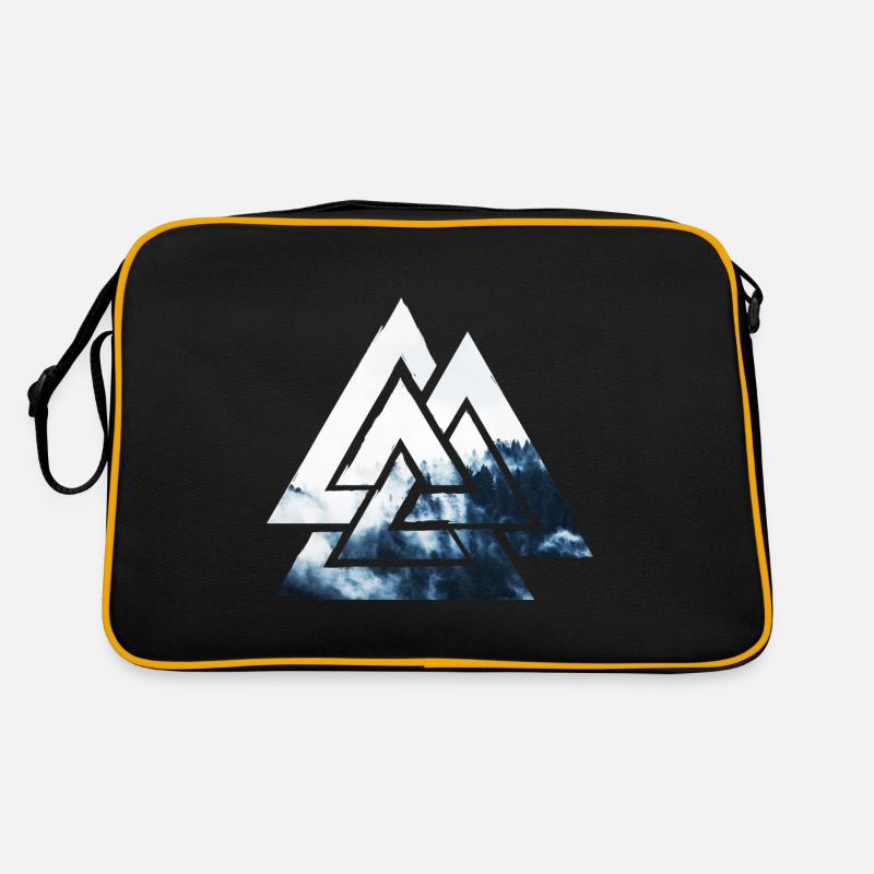 Valknut, Symbol von Odin - Mit Nebelwald Retro Tasche