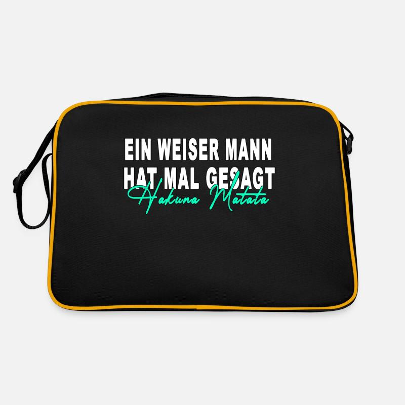 meme hakuna ein weiser mann hat mal gesagt matata - Retro Tasche - Schwarz/Gold