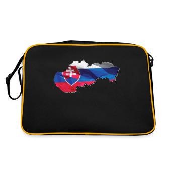 Slowakei Flagge in der Slowakei Landkarte - Retro Tasche - Schwarz/Gold - Hinten