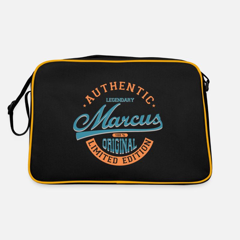 Marcus tshirt personalisierte Geschenk Name Marcus Retro Tasche