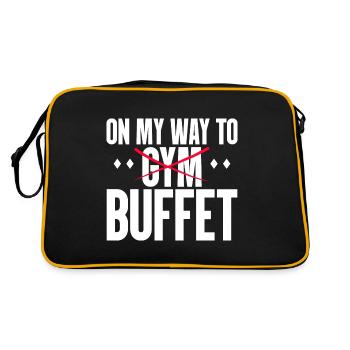 Fitness Lustig auf meinem Weg zum Buffet - Retro Tasche - Schwarz/Gold - Hinten