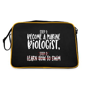Meeresbiologe Schritt 1 - Retro Tasche - Schwarz/Gold - Hinten