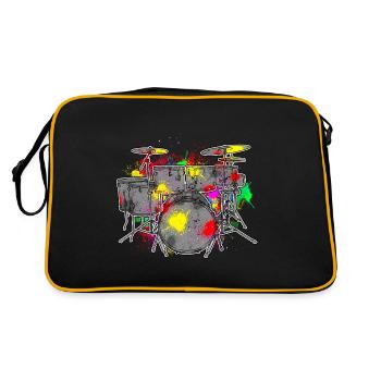 Batteries en couleurs pour batteurs et batteurs - Sac Retro - noir/or - Dos