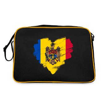 Moldawien - Retro Tasche - Schwarz/Gold - Hinten