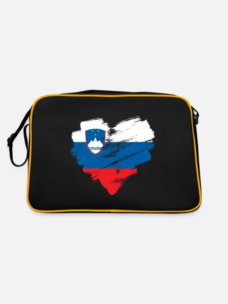 Slowenien - Retro Tasche - Schwarz/Gold - Hinten