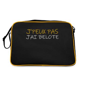 j peux pas j ai belote - cadeau belote - Sac Retro - noir/or - Dos