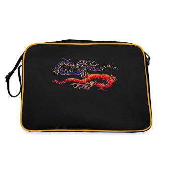 Drachen - Retro Tasche - Schwarz/Gold - Hinten