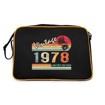 Vintage Gramophone 44th birthday 1978 44 years old - Retro Bag - black/gold - Back