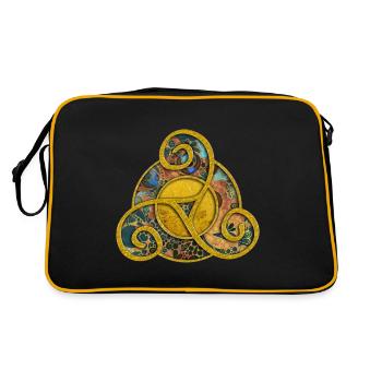 Triskele - Celtic Symbol Design 4 - Retro Bag - black/gold - Back
