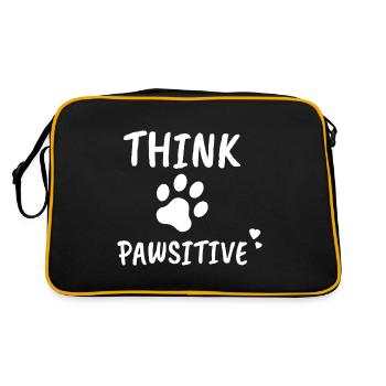 Think Pawsitive Hundepfote Hunde Tatze Optimist - Retro Tasche - Schwarz/Gold - Hinten