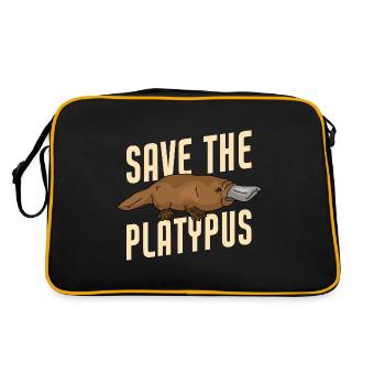 Sauvez l’ornithorynque drôle d’ornithorynque animal - Sac Retro - noir/or - Dos