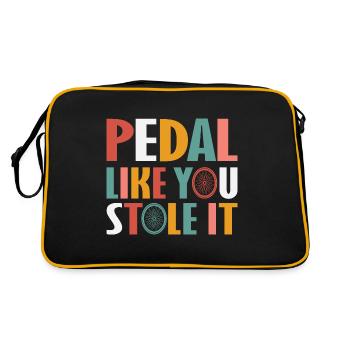 Pedal wie du es gestohlen hast - Lustiges Radfahren - Retro Tasche - Schwarz/Gold - Hinten